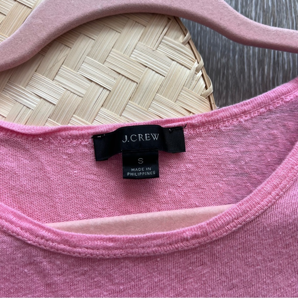 J.‎ Crew pink linen tiered sleeveless blouse - Picture 4 of 5